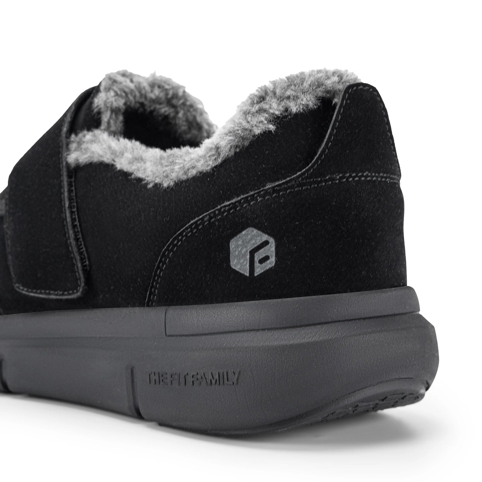 Wide Men's Slippers Non-slip Plush House Shoes Adjustable Straps Indoor&Outdoor Winter Slippers with Arch Support