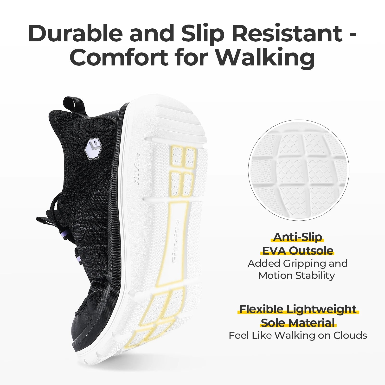 Lightweight Women's Shoes Thick Sole Walking Shoes Extra Wide Sneakers Breathable for Swollen Feet Plantar Fasciitis