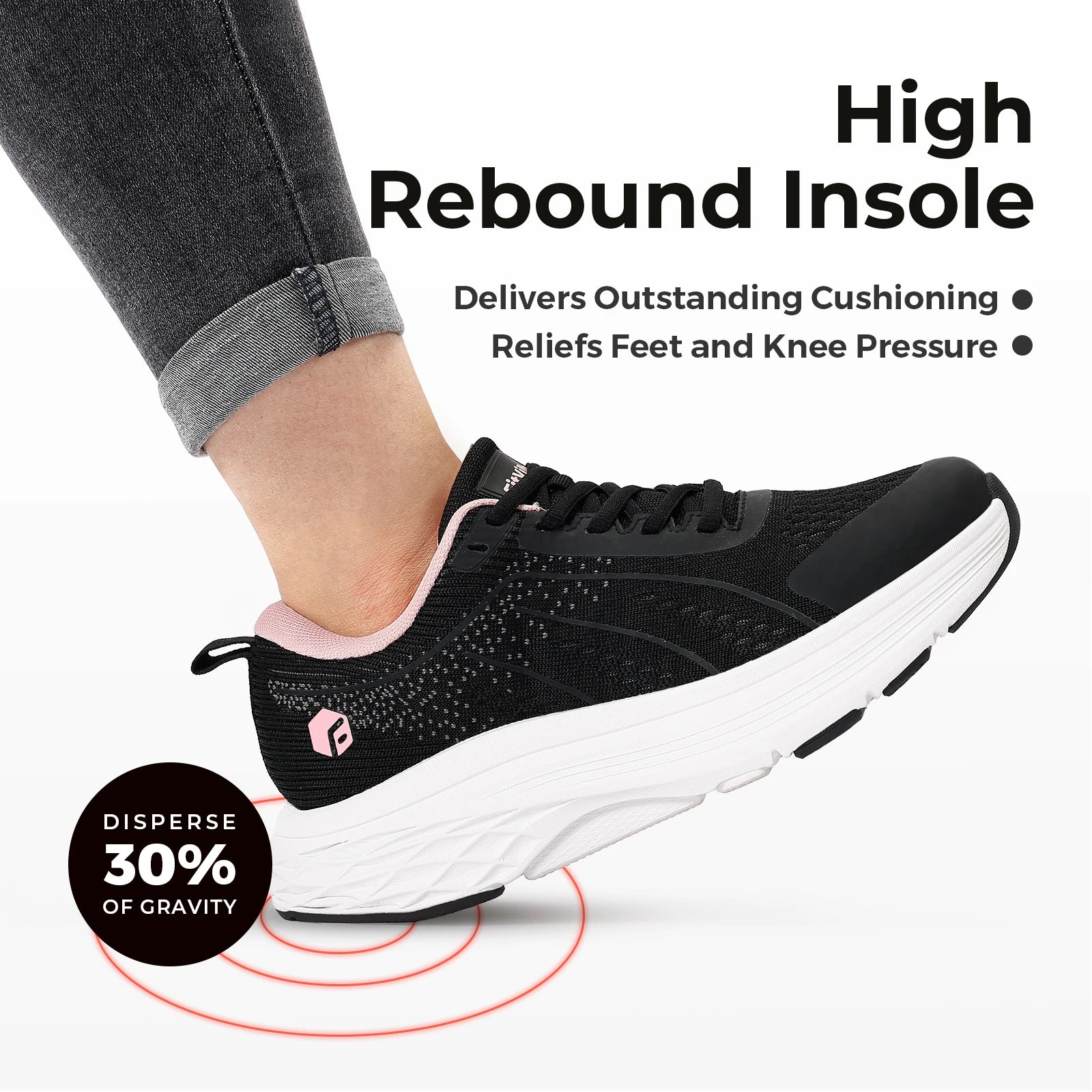 Women's Comfortable Walking Sneakers - Wide Width Design for Everyday Support