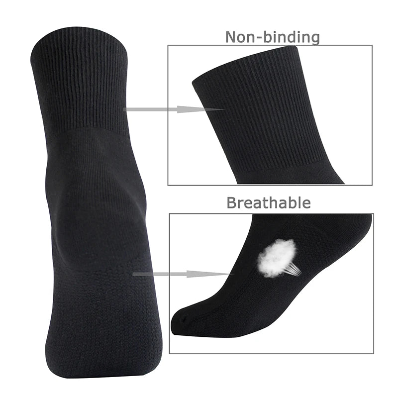 5 Pairs/Lot Diabetic Socks Men and Women Non-Binding Loose Top Socks Cotton Material Non-slip and Breathable