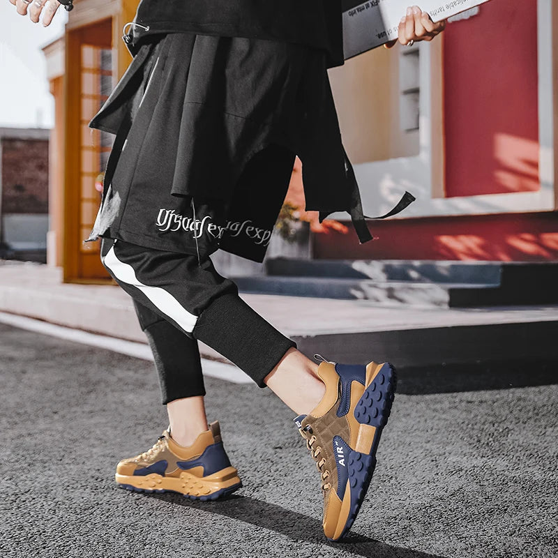 Orthopedic Men's Sneakers with Wearable Rubber Outsole