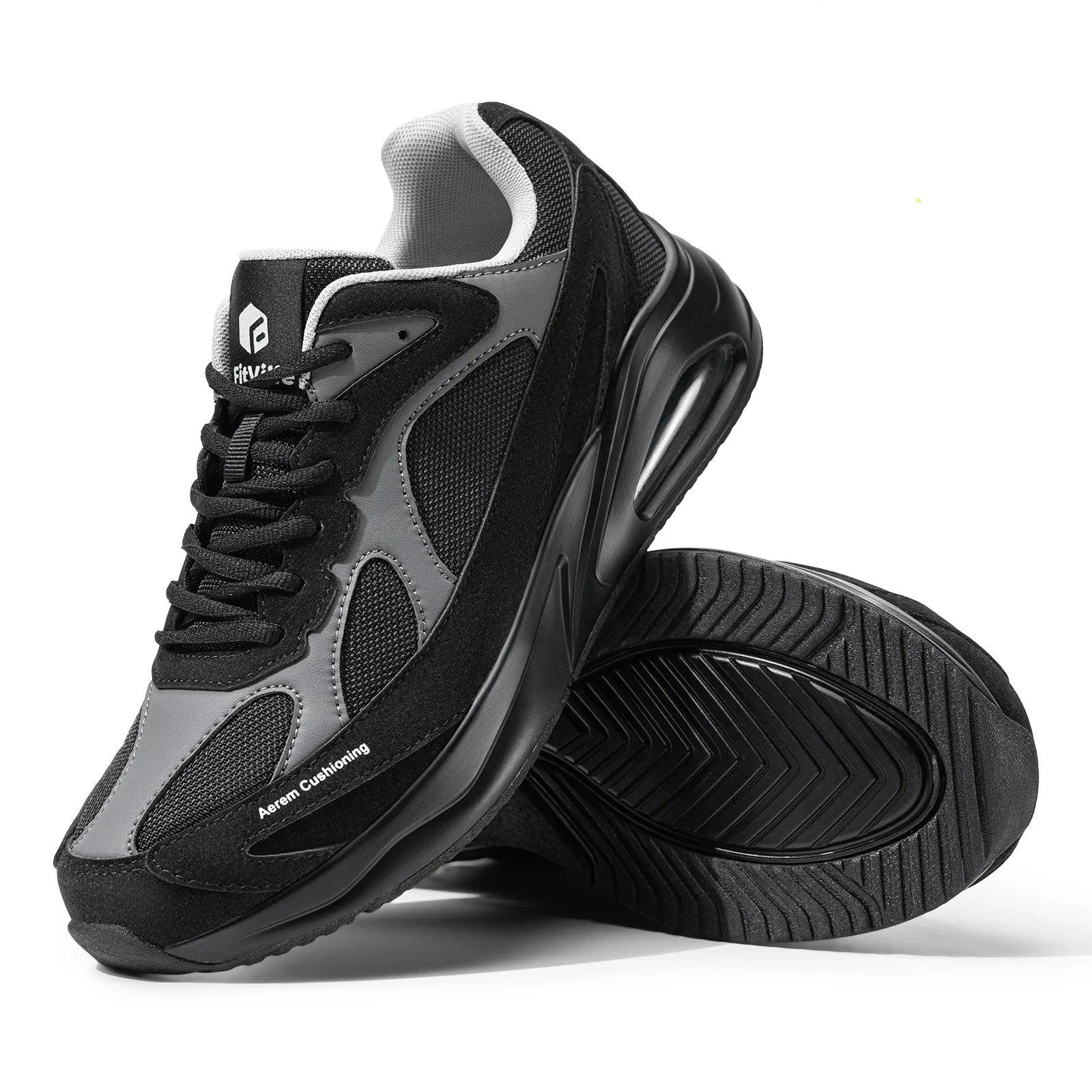 Men's Extra Wide Walking Shoes Wide Cushioned Sports Shoes For Swollen Feet Flat Feet Arch Fit Relieve Heel Pain Black