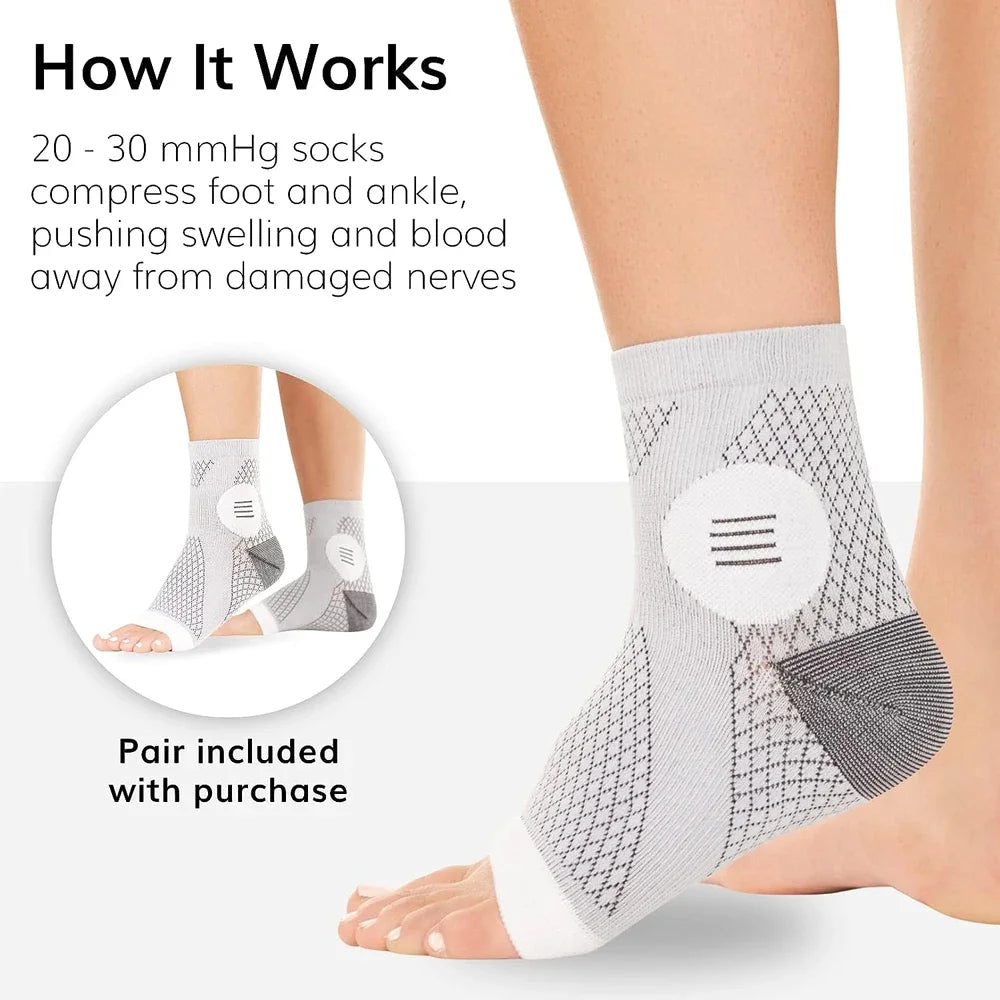 Compression Socks - Designed for Ankle and Nerve Support (1 Pair)