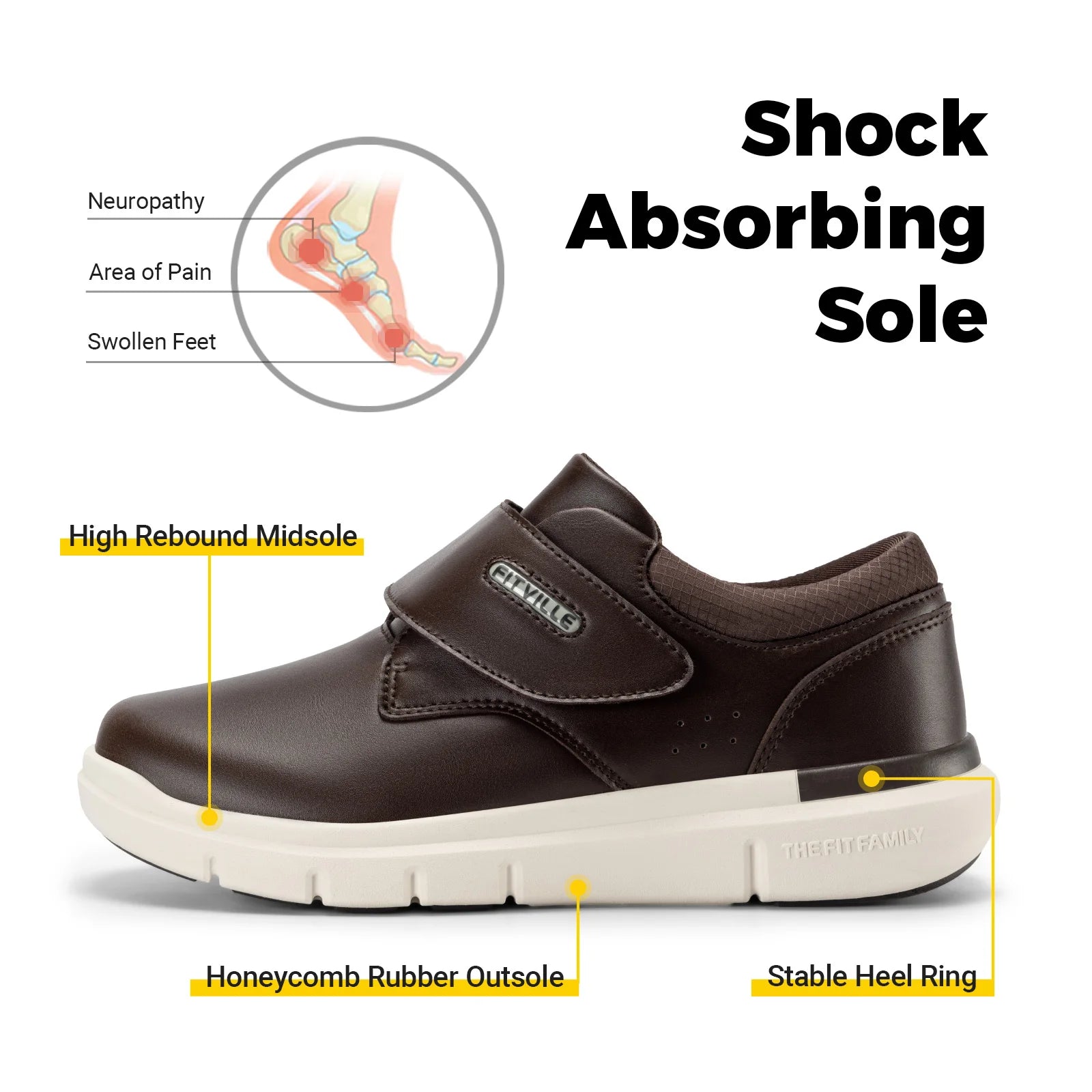 Men's Leather Slip-On Shoes - Orthopedic Design with Non-Slip Sole for Extra Comfort