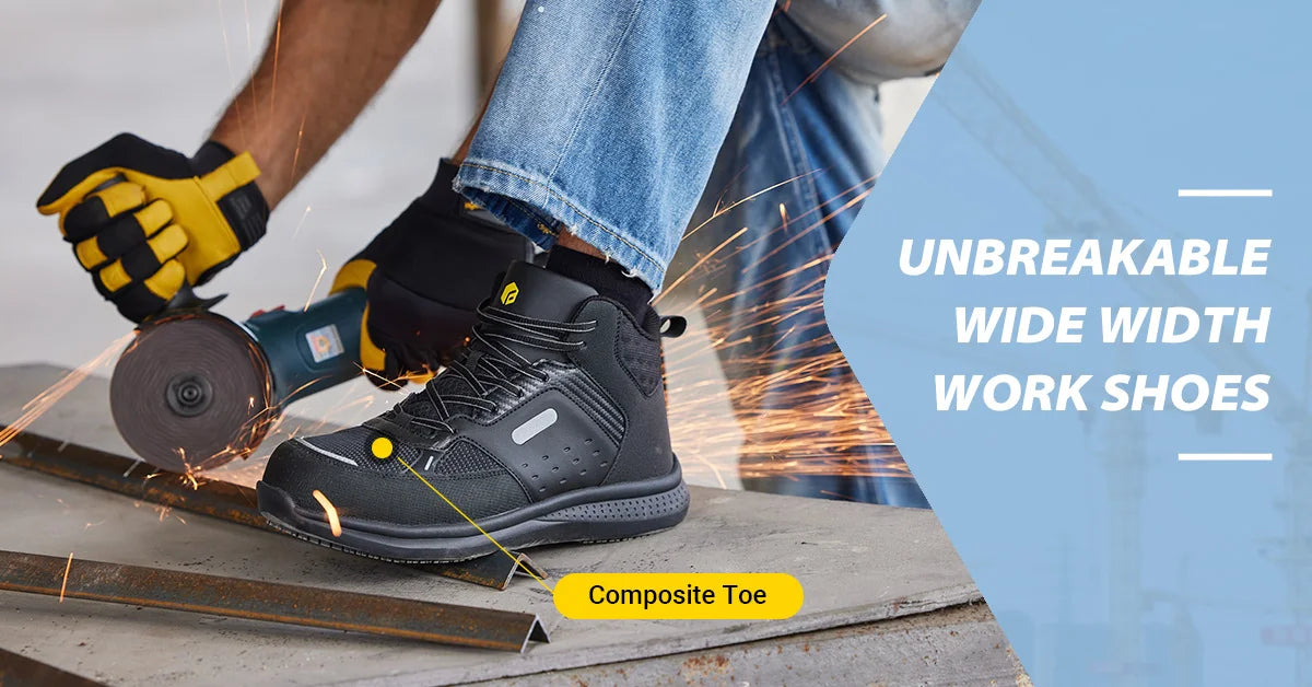 Men's Extra Wide Work Shoes Casual Shoes Anti-Slip Sturdy Toe Breathable For Male Swollen Feet Arch Support Pain Relief