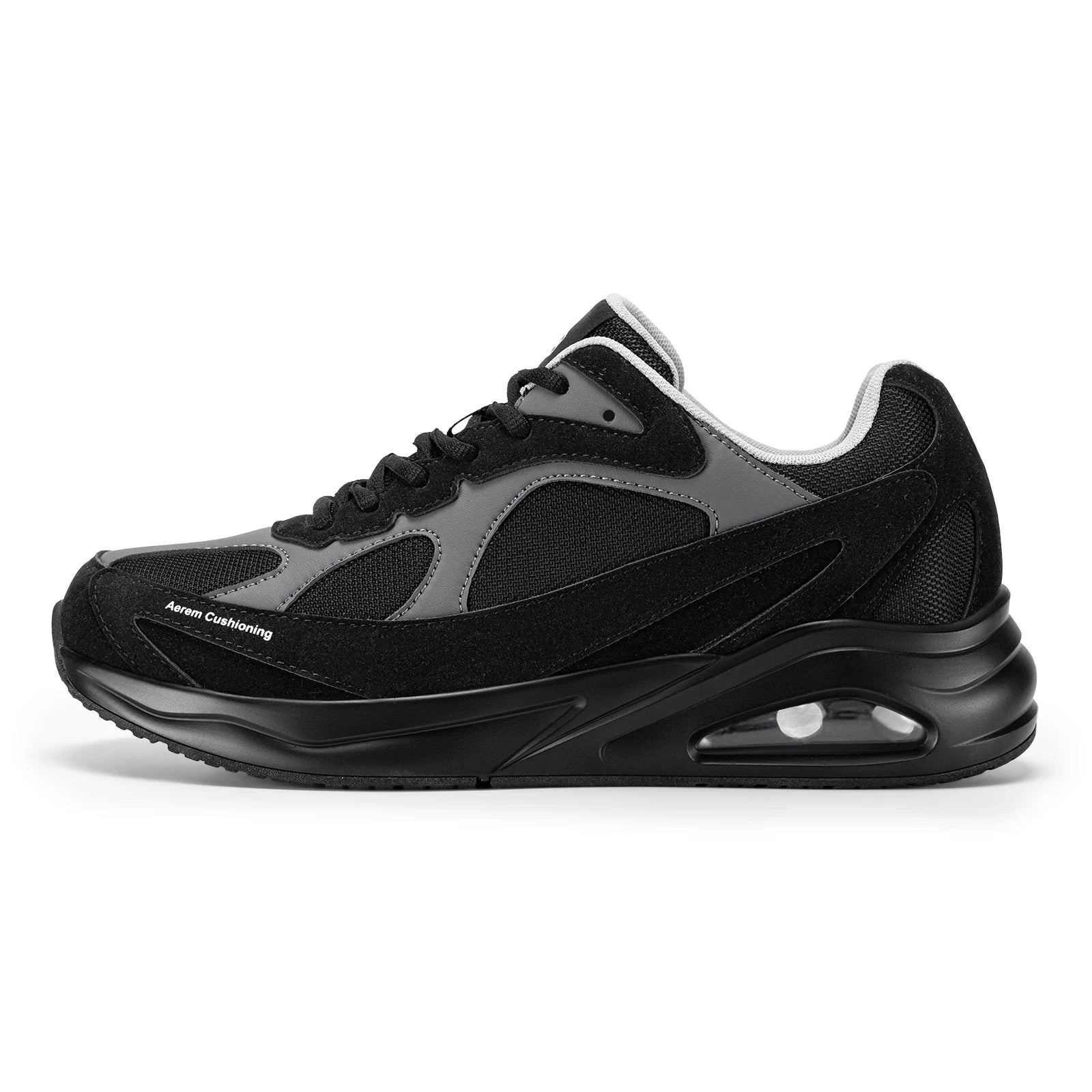 Men's Extra Wide Walking Shoes Wide Cushioned Sports Shoes For Swollen Feet Flat Feet Arch Fit Relieve Heel Pain Black
