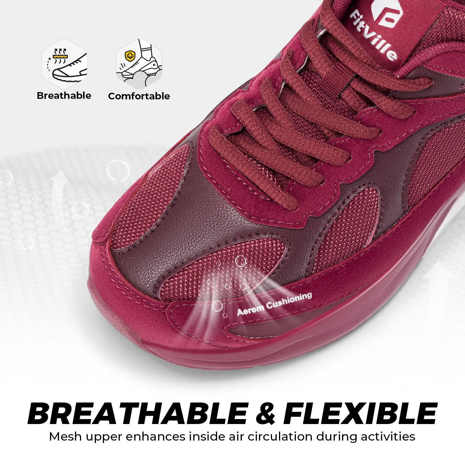 Women's Air Cushion Shoes Sports Running Shoes Wide Width With Arch Support Lightweight Breathable Running Tennis Shoes
