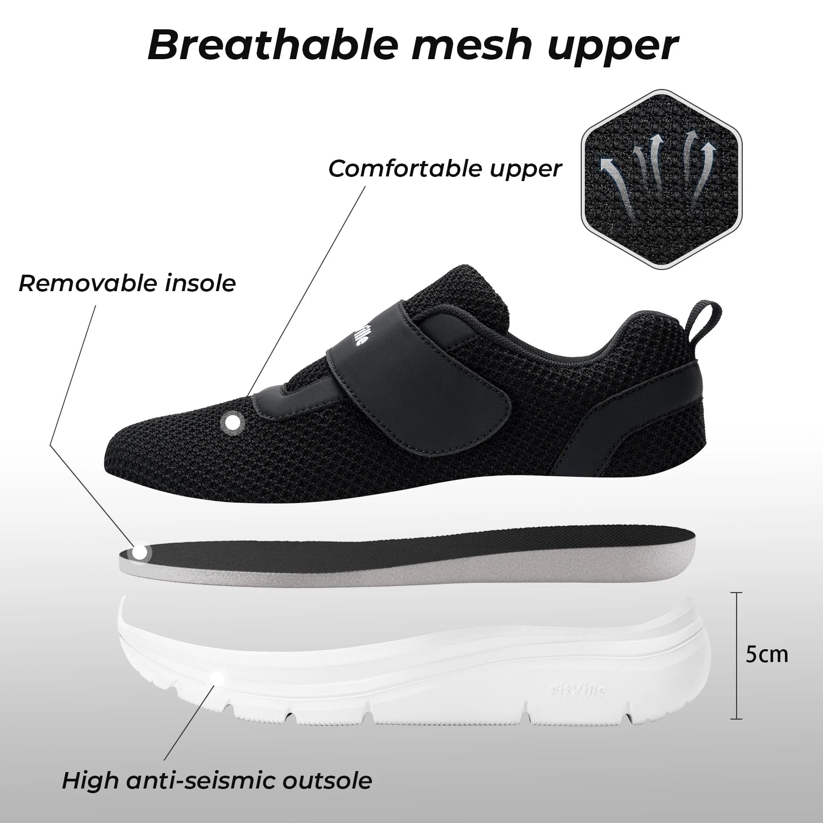 Wide Width Sneakers for Women - Supportive, Comfortable Design for Walking and Heel Pain Relief