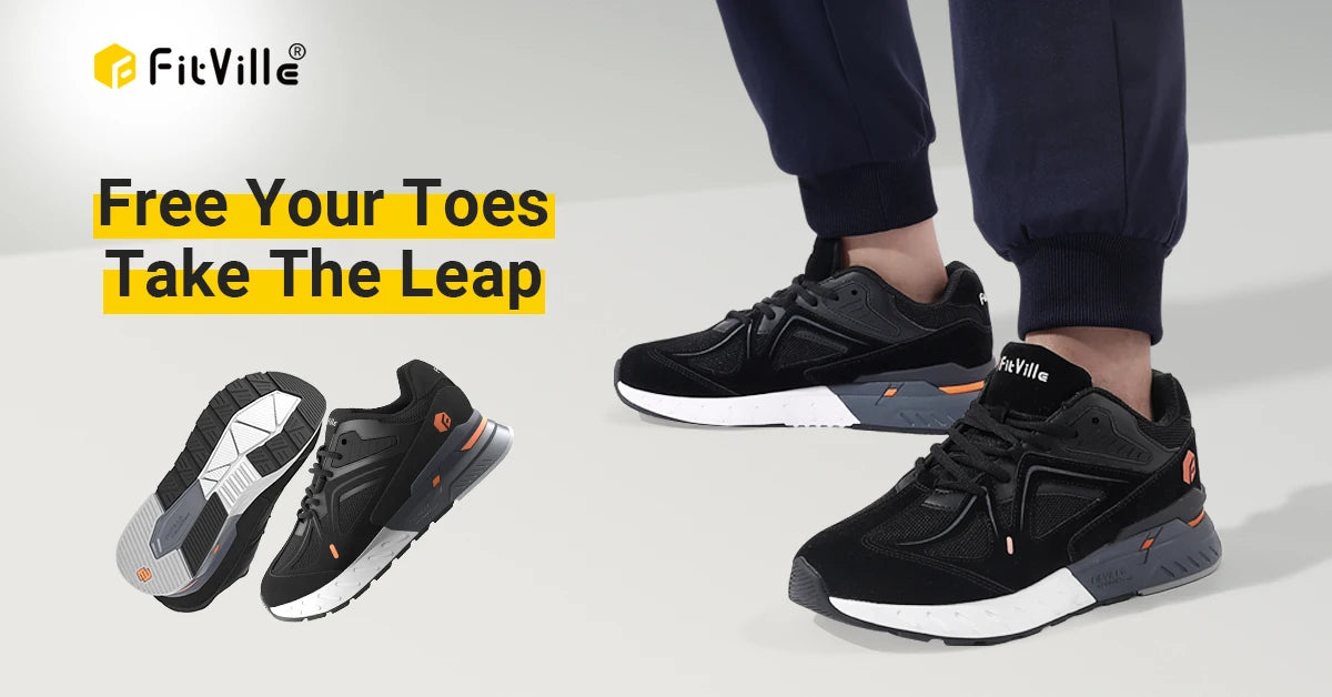 Extra Wide Men's Walking Shoes Lightweight Sneakers for Flat Feet Arch Fit Heel Pain Relief Non-Slip Sports Shoes