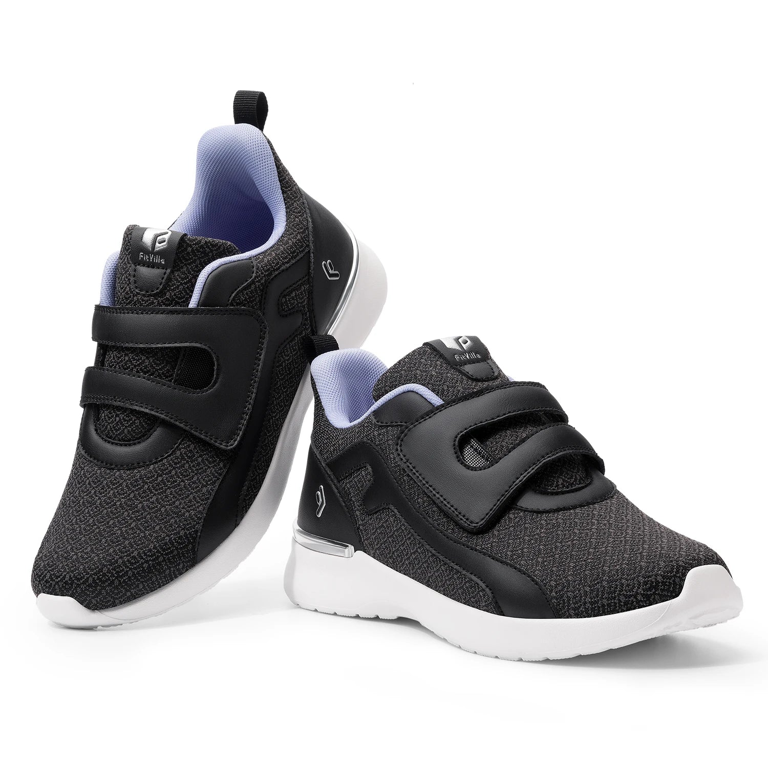 Women's Walking Shoes Thick Sole Adjust Strap Shoes Extra Wide Sneakers Lightweight for Swollen Feet Plantar Fasciitis
