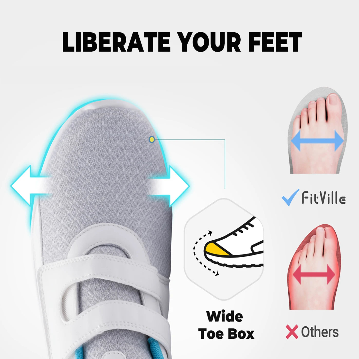 Women's Walking Shoes Thick Sole Adjust Strap Shoes Extra Wide Sneakers Lightweight for Swollen Feet Plantar Fasciitis