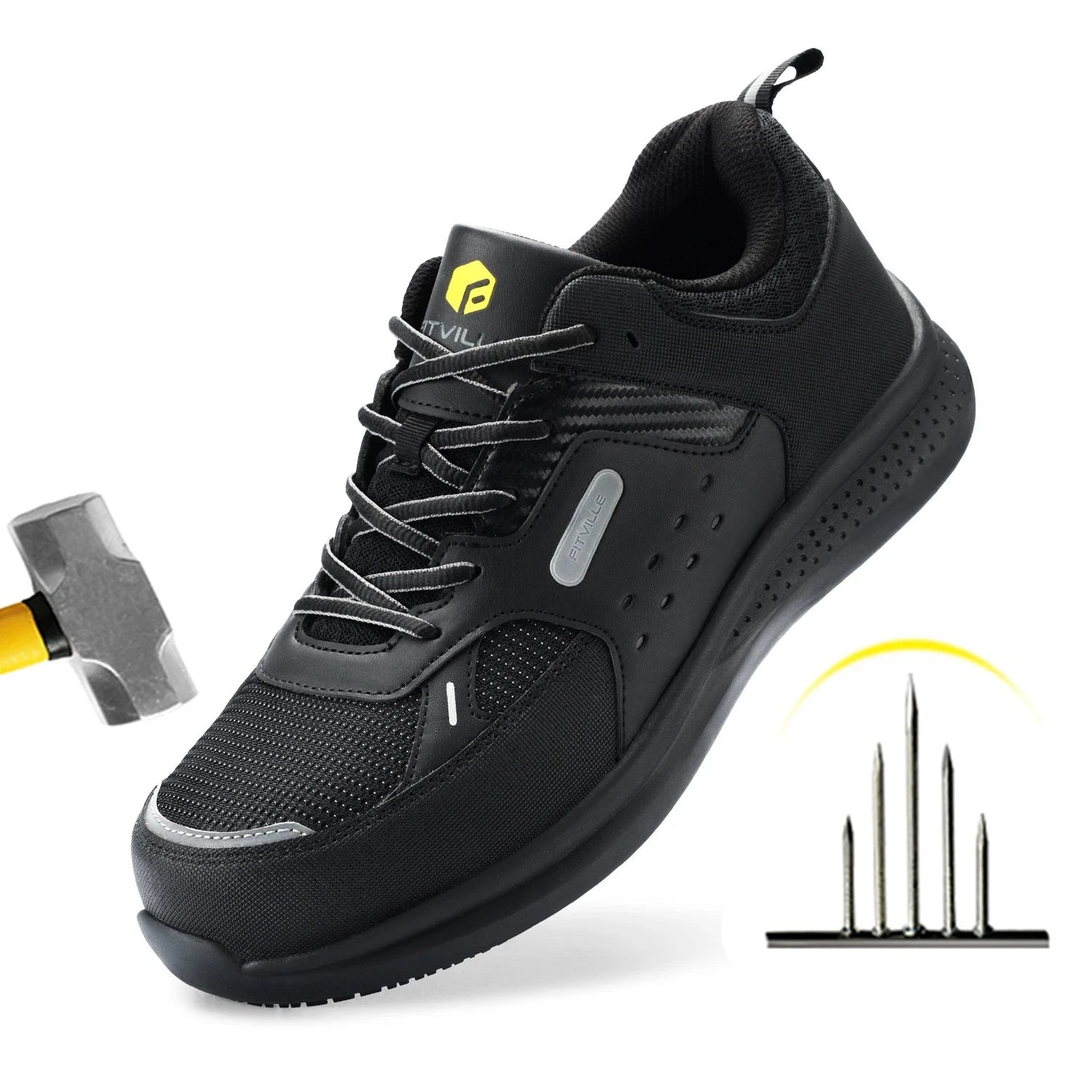 Men's Extra Wide Work Shoes Casual Shoes Anti-Slip Sturdy Toe Breathable For Male Swollen Feet Arch Support Pain Relief