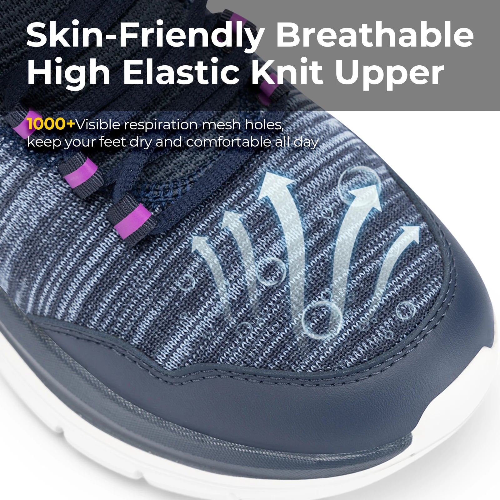 Lightweight Women's Shoes Thick Sole Walking Shoes Extra Wide Sneakers Breathable for Swollen Feet Plantar Fasciitis