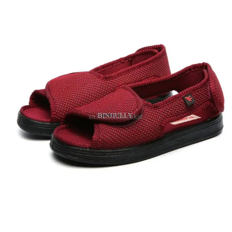 Summer comfortable shoes for diabetics (high toe, high instep, leg swelling code, middle-aged and elderly sandals)