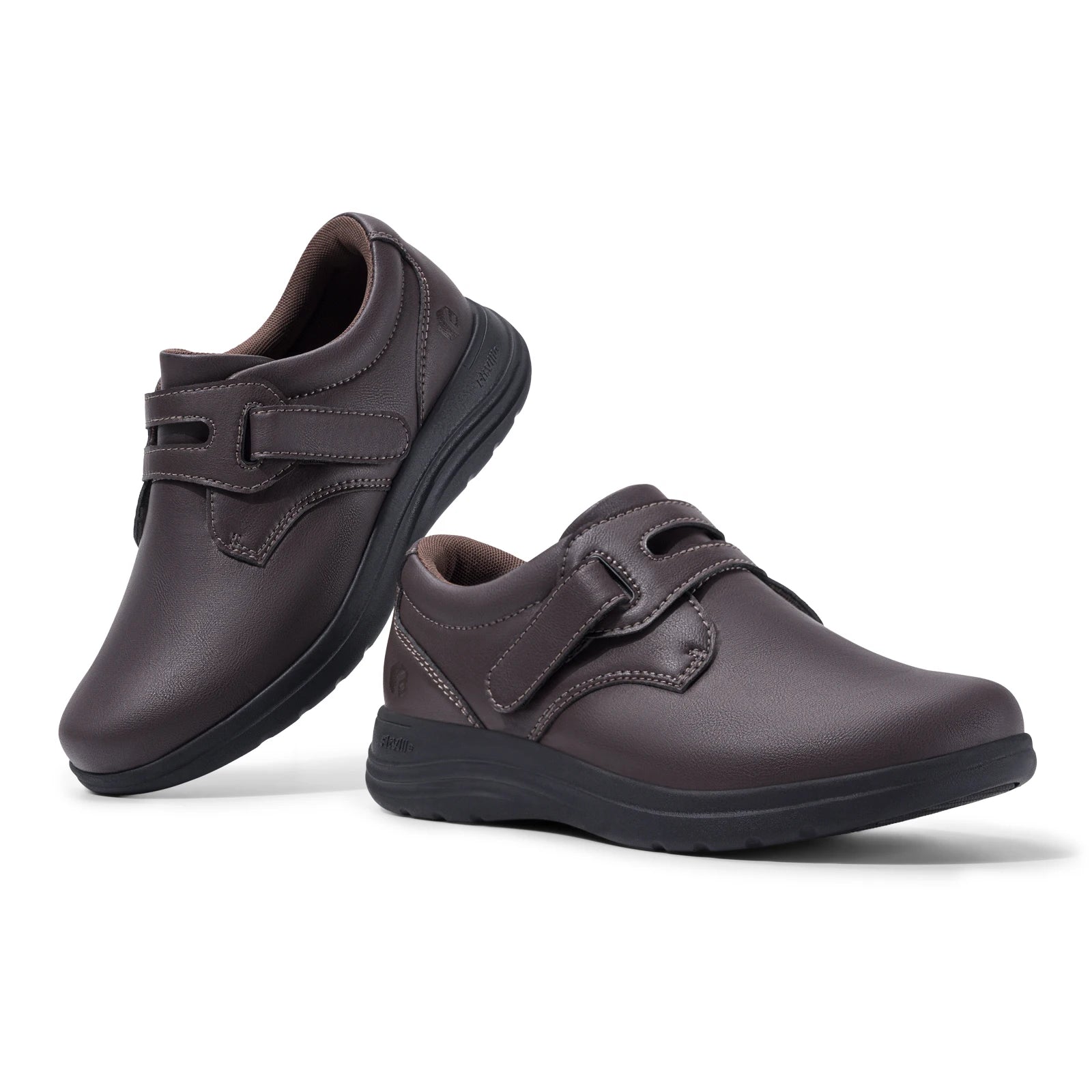 Leather Women's Shoes Extra Wide Diabetic Shoes Slip-On Walking Shoes For Womens