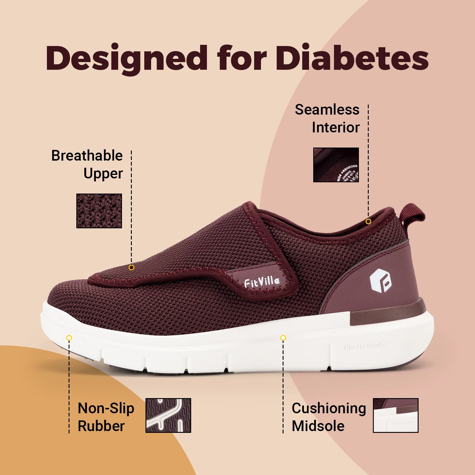 Women's Adjustable Orthopedic Walking Shoes (Wide Feet, Diabetic Shoes, Elderly Foot Pain Relief)