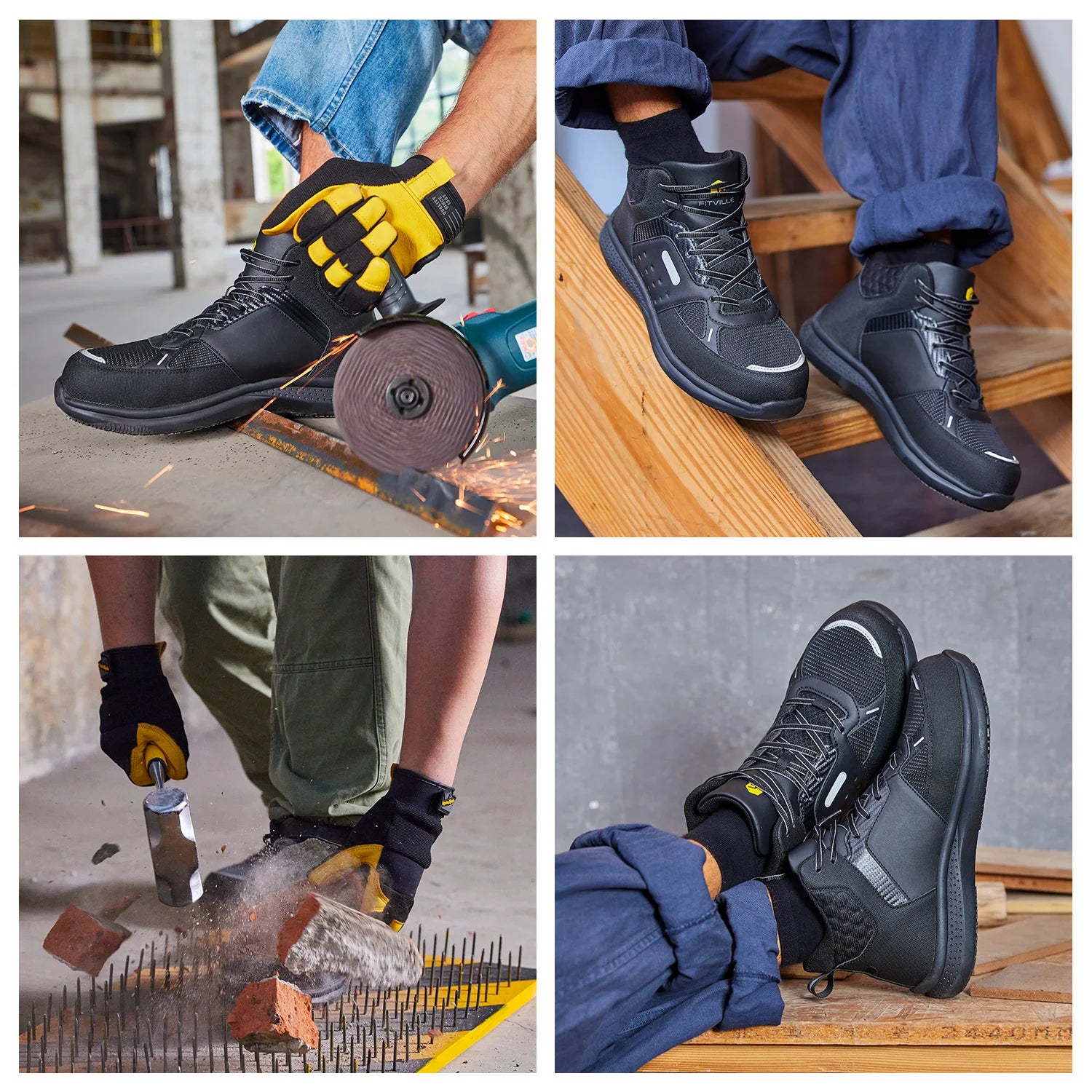 Men's Extra Wide Work Shoes Casual Shoes Anti-Slip Sturdy Toe Breathable For Male Swollen Feet Arch Support Pain Relief
