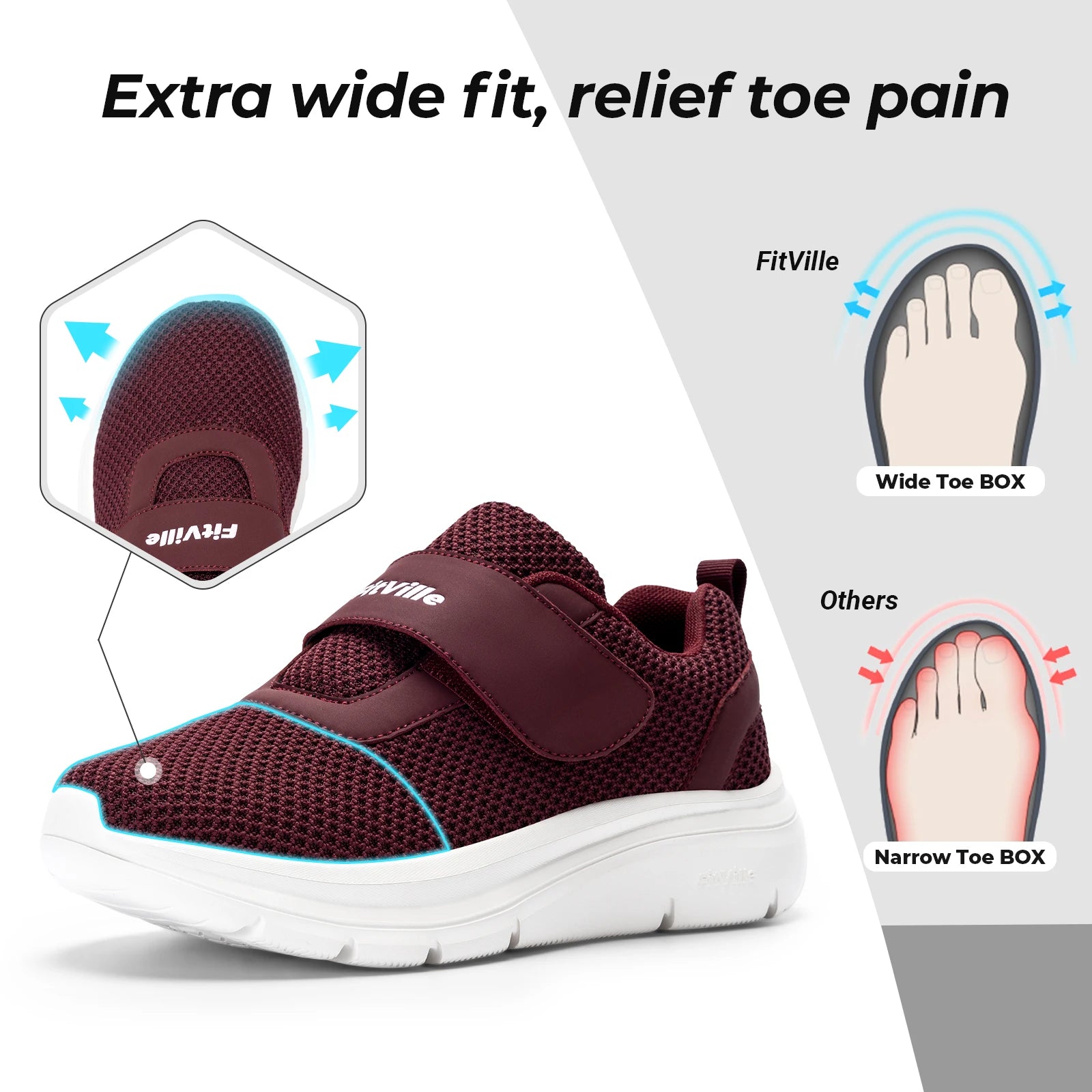 Wide Width Sneakers for Women - Supportive, Comfortable Design for Walking and Heel Pain Relief