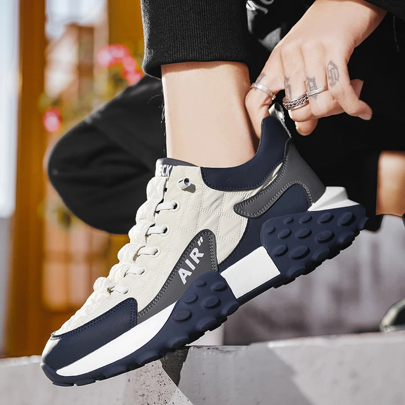 Orthopedic Men's Sneakers with Wearable Rubber Outsole