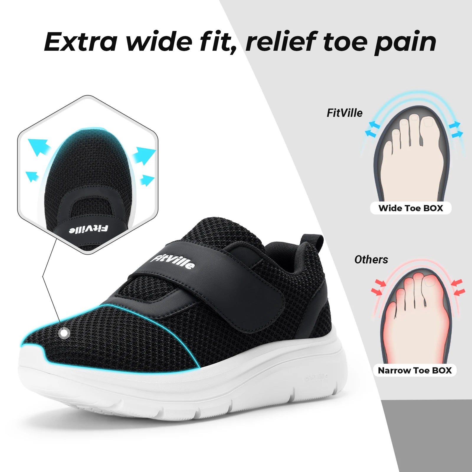 Wide Width Sneakers for Women - Supportive, Comfortable Design for Walking and Heel Pain Relief