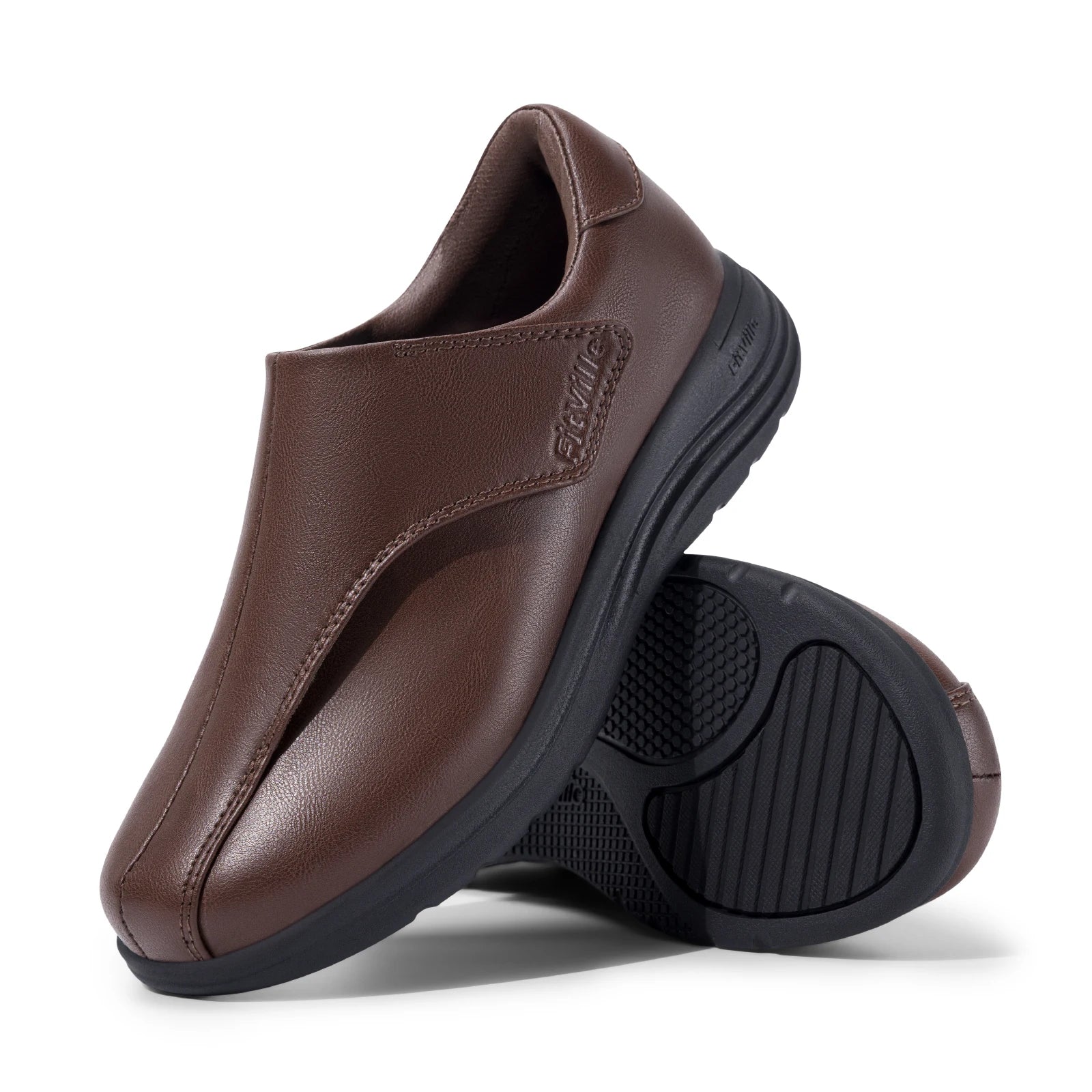 Women's Shoes Leather Diabetic Shoes Extra Wide Slip-On Walking Shoes For Womens Swollen Feet Arch Support