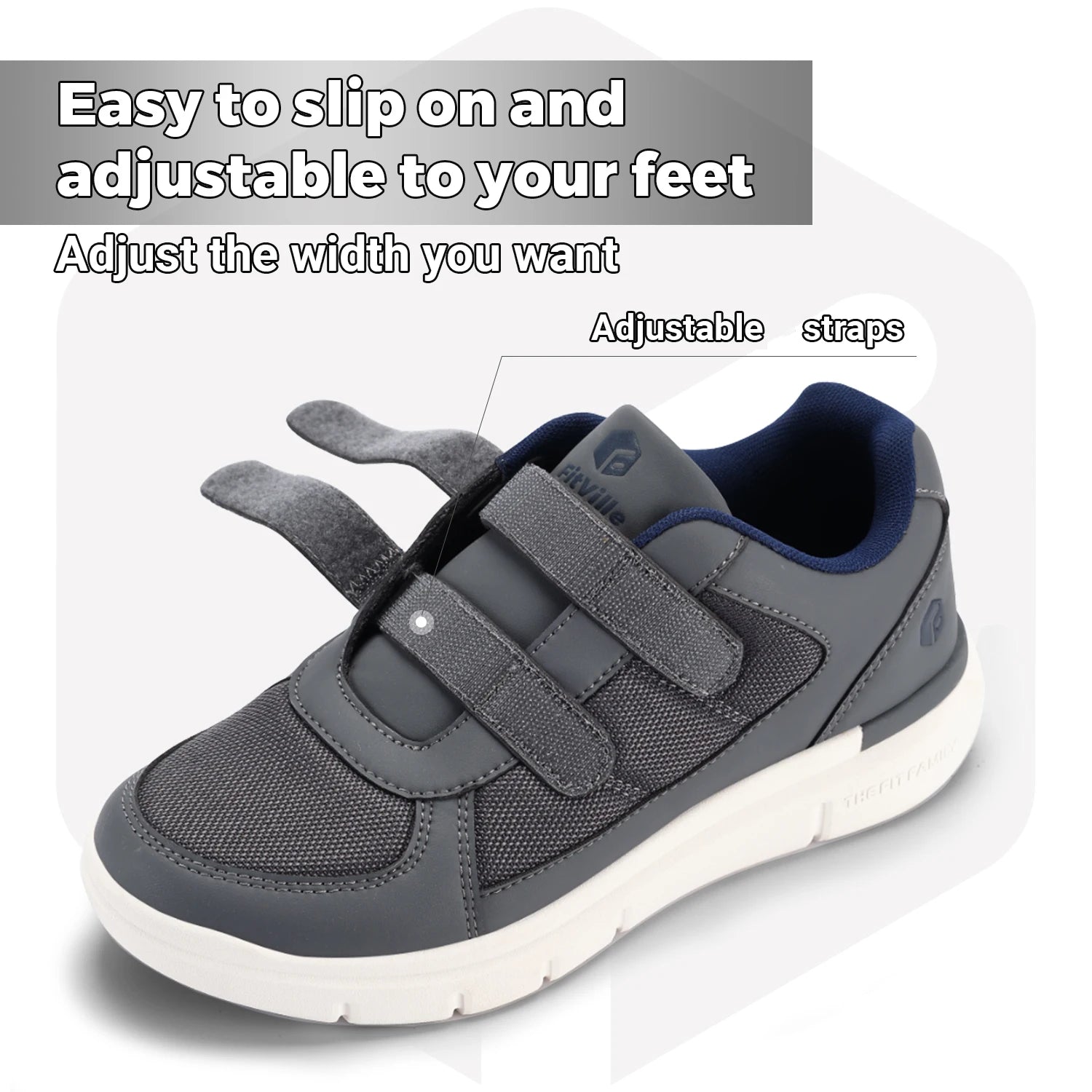 Comfortable Men's Shoes - Wide Fit for Foot Support and Adjustable Design