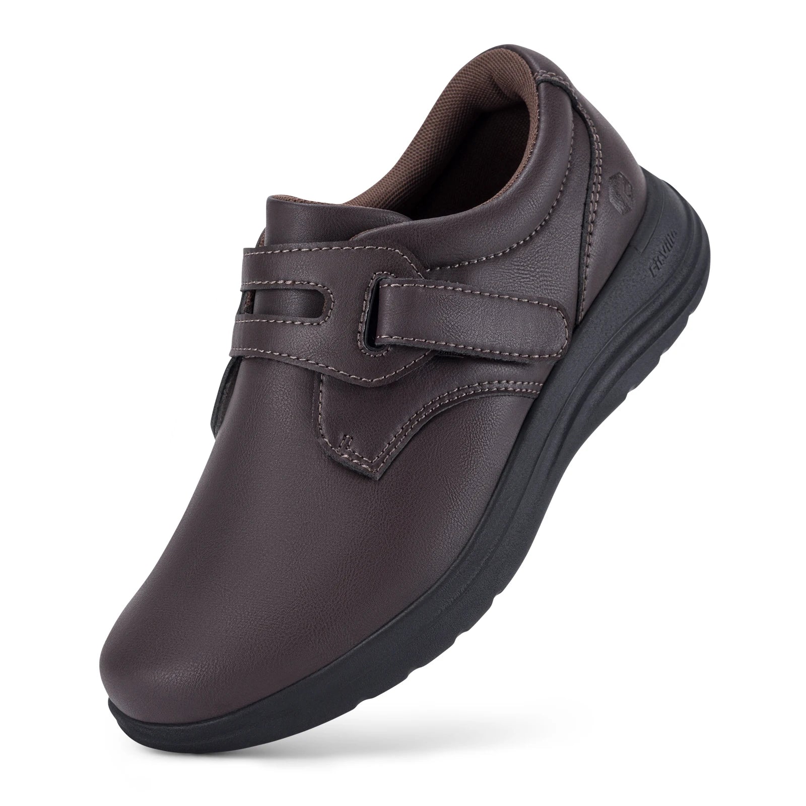 Leather Women's Shoes Extra Wide Diabetic Shoes Slip-On Walking Shoes For Womens