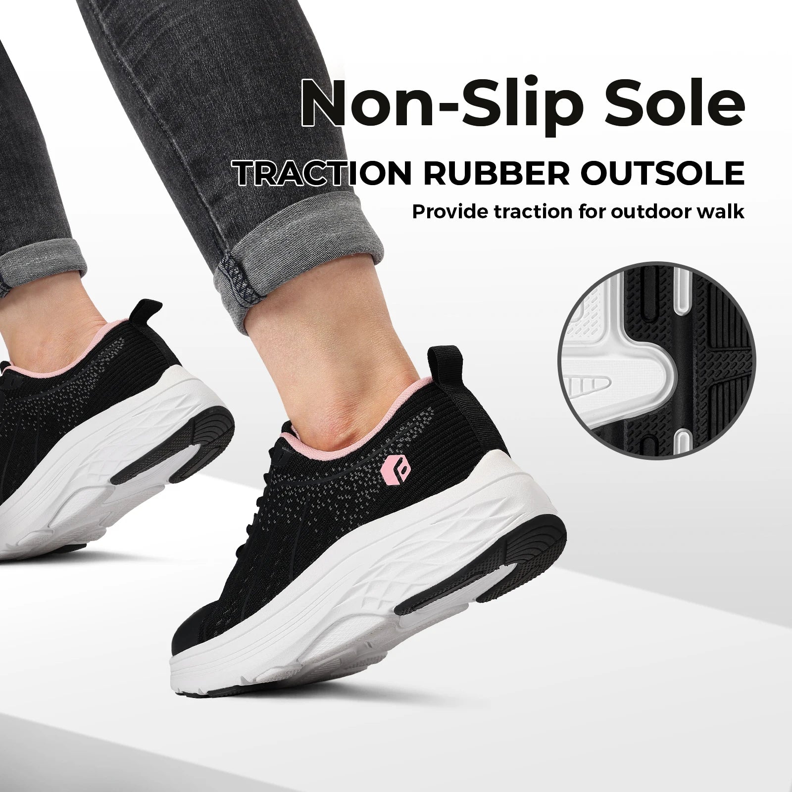 Women's Comfortable Walking Sneakers - Wide Width Design for Everyday Support