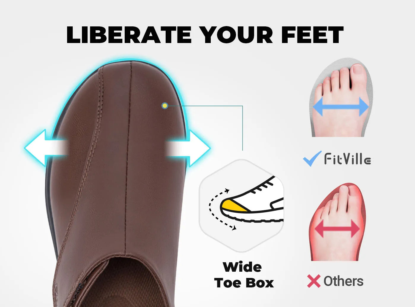 Women's Shoes Leather Diabetic Shoes Extra Wide Slip-On Walking Shoes For Womens Swollen Feet Arch Support