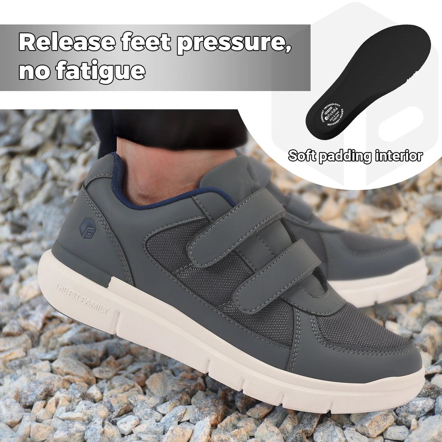 Comfortable Men's Shoes - Wide Fit for Foot Support and Adjustable Design