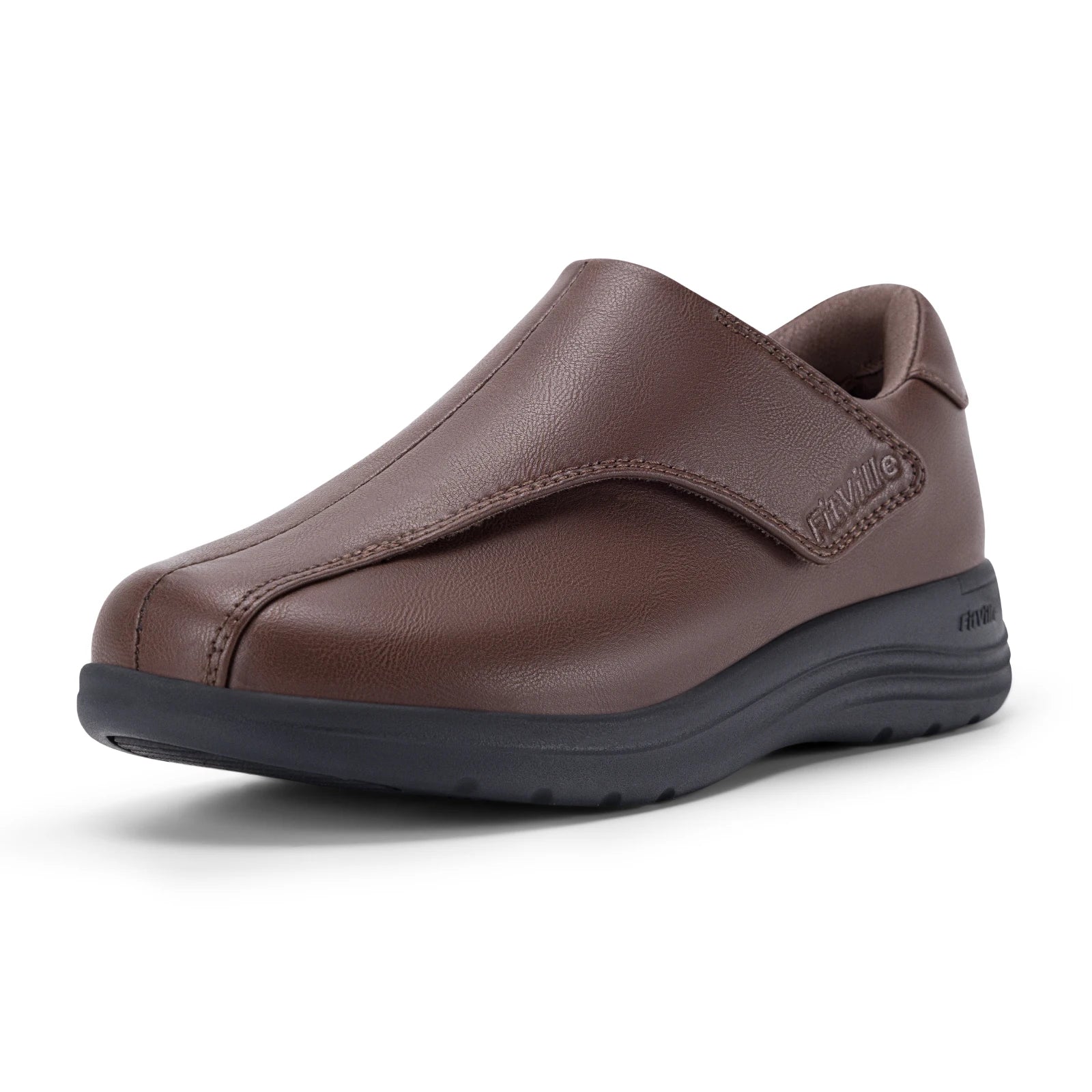 Women's Shoes Leather Diabetic Shoes Extra Wide Slip-On Walking Shoes For Womens Swollen Feet Arch Support