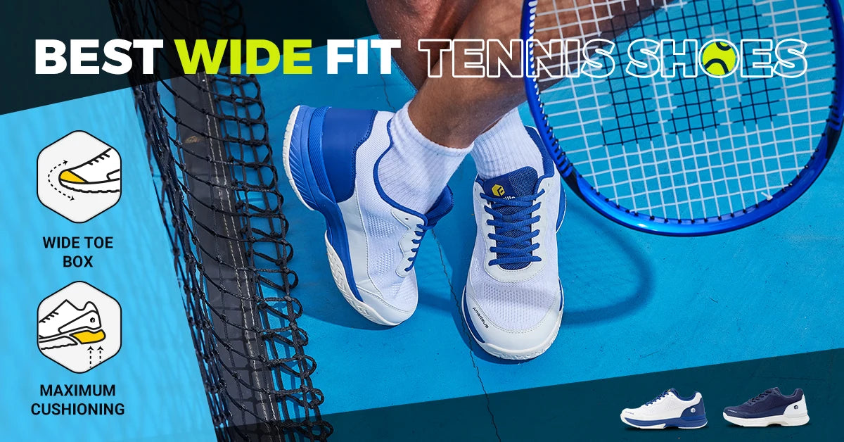 Men’s Tennis Shoes for Lightweight Plantar Fasciitis Bunions Breathable Non-slip Professional Training Sneakers
