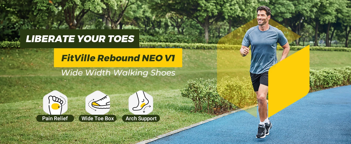 Walking Shoes for Men Wide Width Sneakers with Arch Support for Flat Feet Heel Pain Relief Plantar Fasciitis